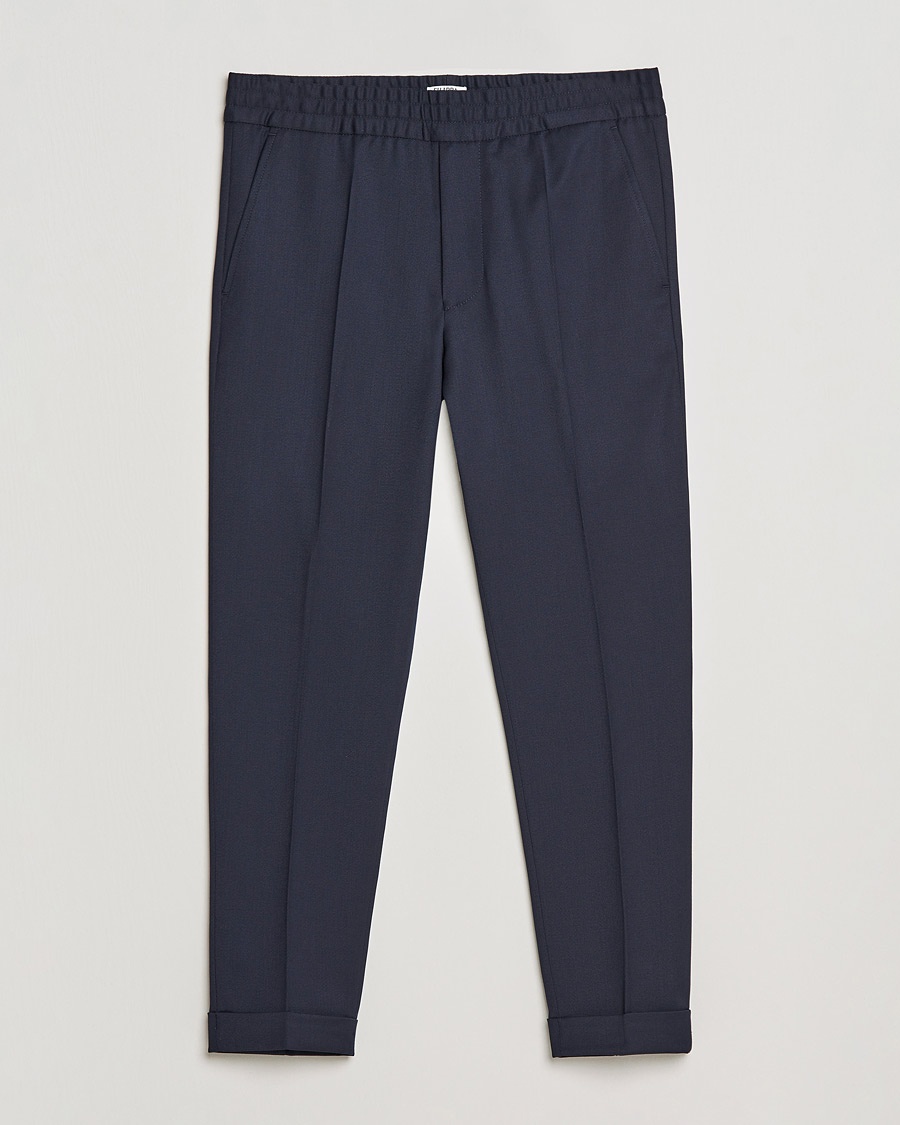 Filippa K Terry Gabardine Cropped Turn Up Trousers Navy – Sininen