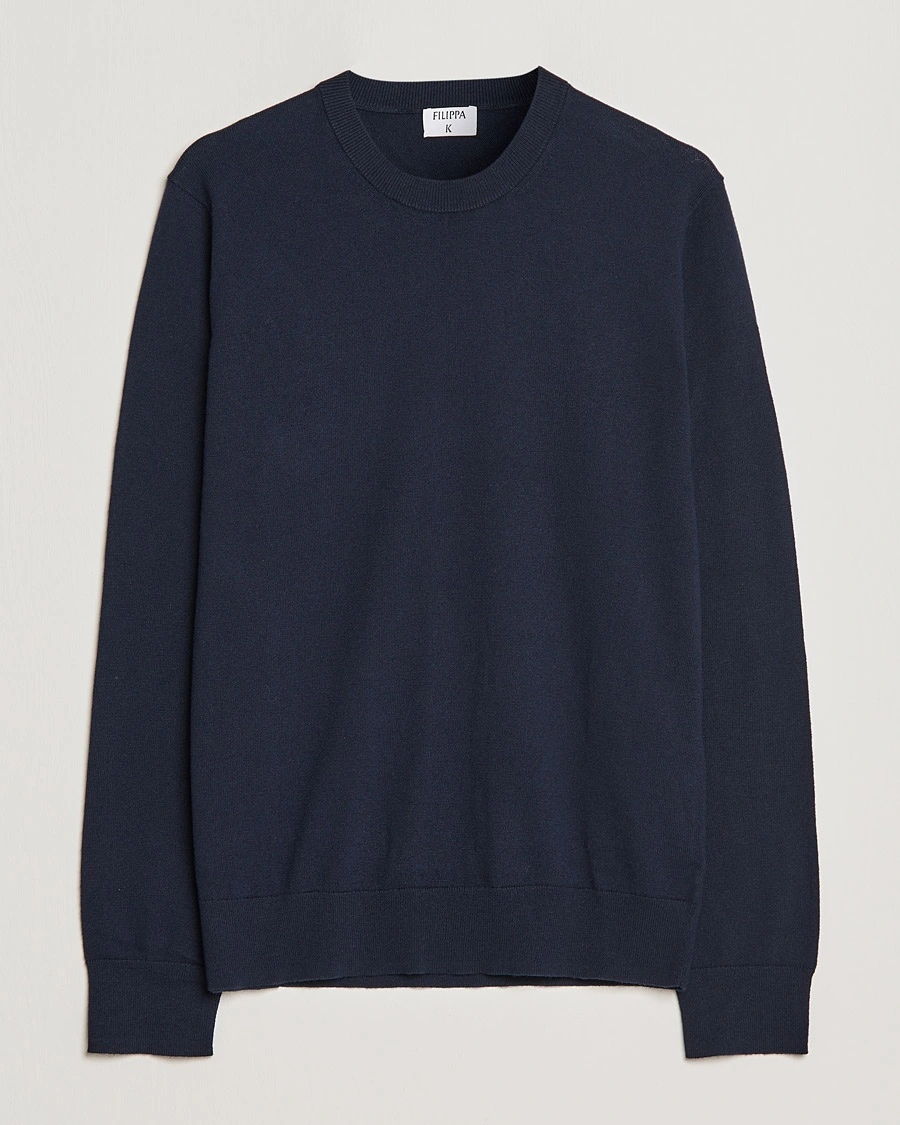 Filippa K Cotton Merino Basic Sweater Navy – Sininen