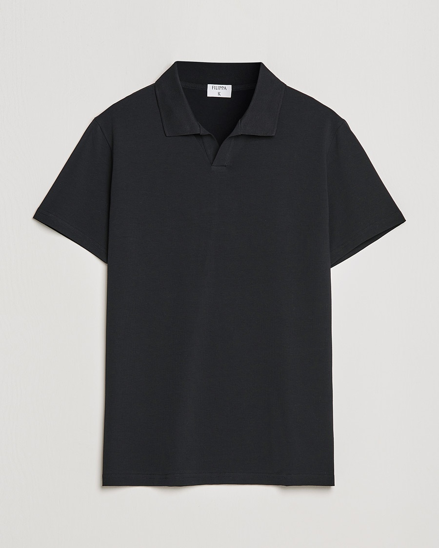 Filippa K Soft Lycra Polo Tee Black – Musta