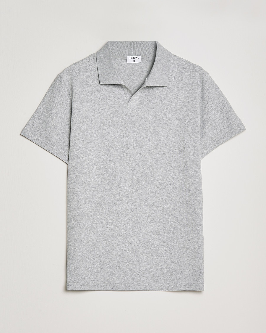 Filippa K Soft Lycra Polo Tee Light Grey Melange – Harmaa