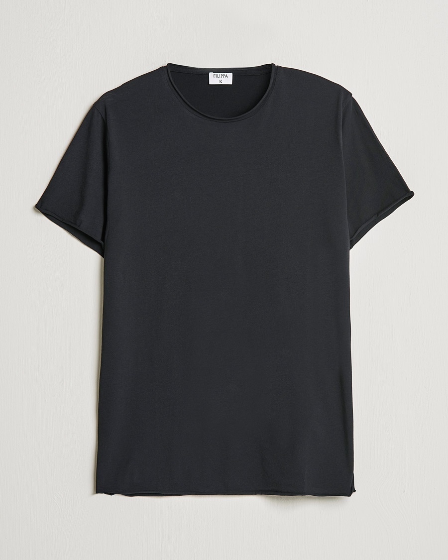 Filippa K Roll Neck Crew Neck Tee Black – Musta