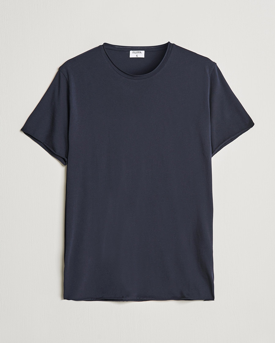 Filippa K Roll Neck Crew Neck Tee Navy – Sininen
