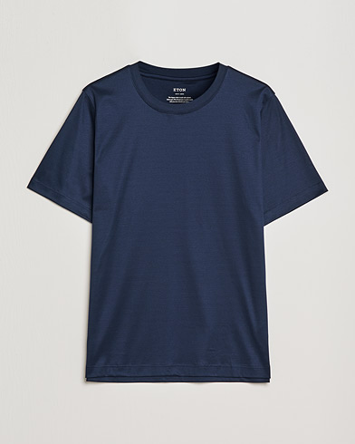 Mies |  | Eton | Filo Di Scozia Cotton T-Shirt Navy