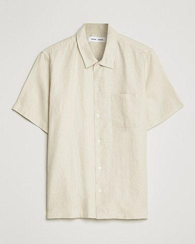 Miehet |  | Samsøe & Samsøe | Avan Linen Short Sleeve Shirt Oatmeal