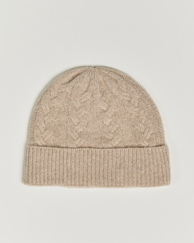Mies | Business & Beyond | Amanda Christensen | Cashmere Cable Knitted Cap Beige Melange