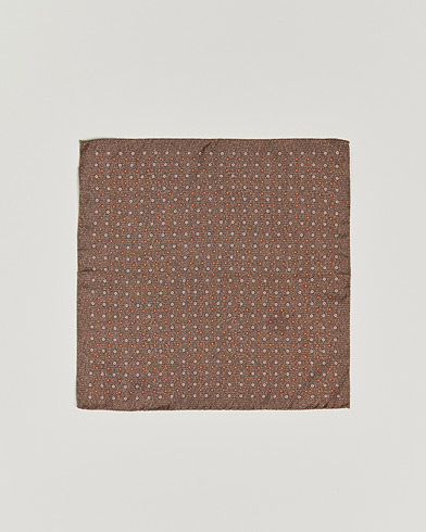 Mies |  | Amanda Christensen | Silk Oxford Printed Flower Pocket Square Brown