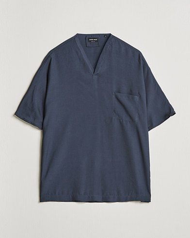 Mies | Italian Department | Giorgio Armani | Silk Blend T-Shirt Navy