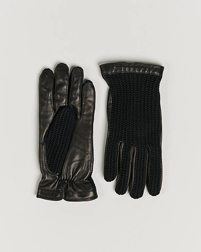Mies | Business & Beyond | Hestra | Adam Crochet Wool Lined Glove Black/Black