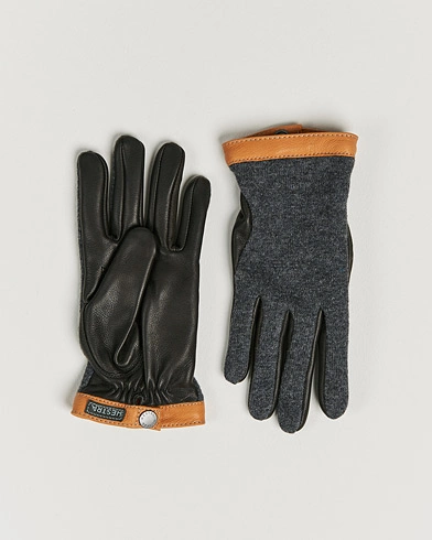 Mies | Hestra | Hestra | Deerskin Wool Tricot Glove Grey/Black