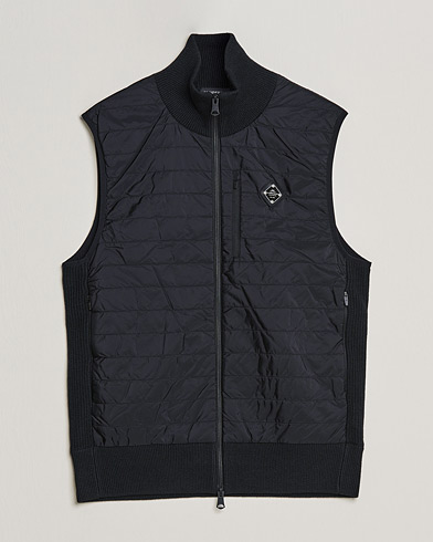 Mies | Business & Beyond | J.Lindeberg | Becket Knitted Hybrid Zip Vest Black