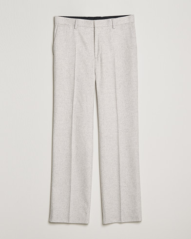 Mies | Flanellihousut | J.Lindeberg | Ranon Carded Wool Flannel Trousers Micro Chip