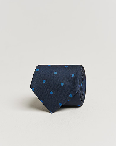 Mies | Kiton | Kiton | Printed Dots Silk Tie Navy