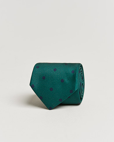 Mies | Kiton | Kiton | Printed Dots Silk Tie Green