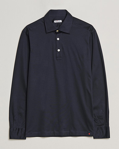 Mies | Pitkähihaiset pikeepaidat | Kiton | Long Sleeve Polo Shirt Navy