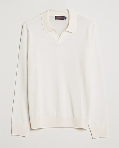 Mies |  | Morris | Delon Merino Knitted Polo Shirt Off White