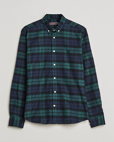 Mies |  | Morris | Brushed Flannel Checked Shirt Blackwatch