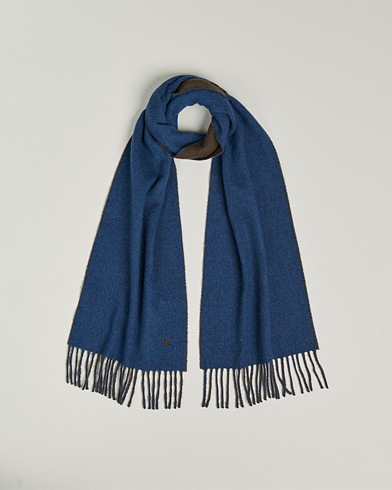 Mies |  | Morris | Double Face Wool Scarf Blue/Brown