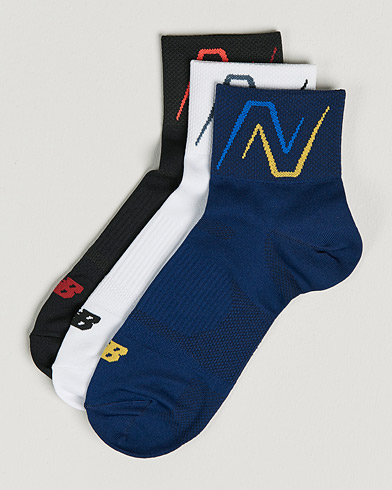 Mies |  | New Balance Running | 3-Pack Ankle Running Socks White/Navy/Black