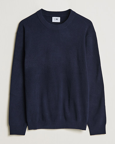 Mies |  | NN07 | Danny Ribbed Knitted Sweater Navy
