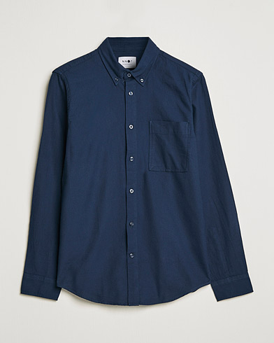 Mies | Business & Beyond | NN07 | Arne Brushed Flannel Shirt Navy Blue