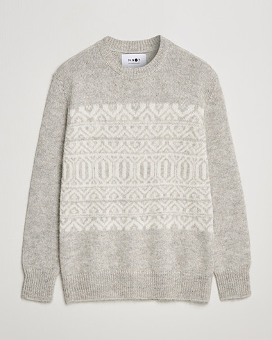 Mies | Jouluneuleet | NN07 | Jason Wool Knitted Sweater Grey Melange