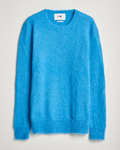 Mies |  | NN07 | Walther Alpacka Mohair Knitted Sweater Azur Blue