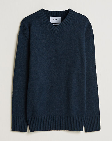 Mies |  | NN07 | Grayson Knitted V-Neck Sweater Navy