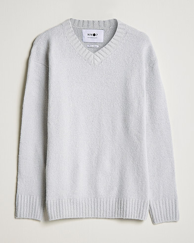 Mies |  | NN07 | Grayson Knitted V-Neck Sweater Light Grey