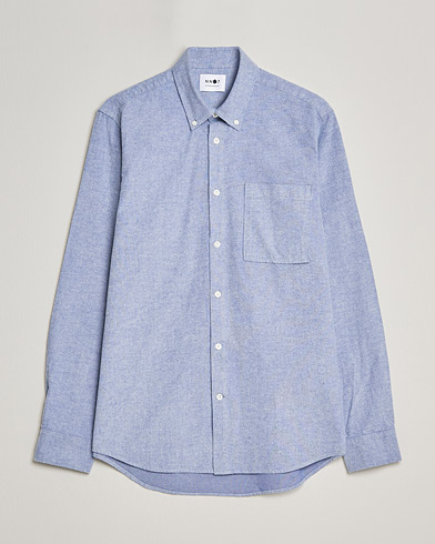 Mies |  | NN07 | Arne Brushed Striped Shirt Light Blue