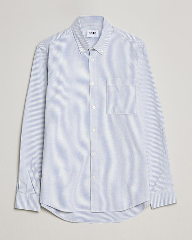 Mies |  | NN07 | Arne Brushed Striped Shirt Blue/White
