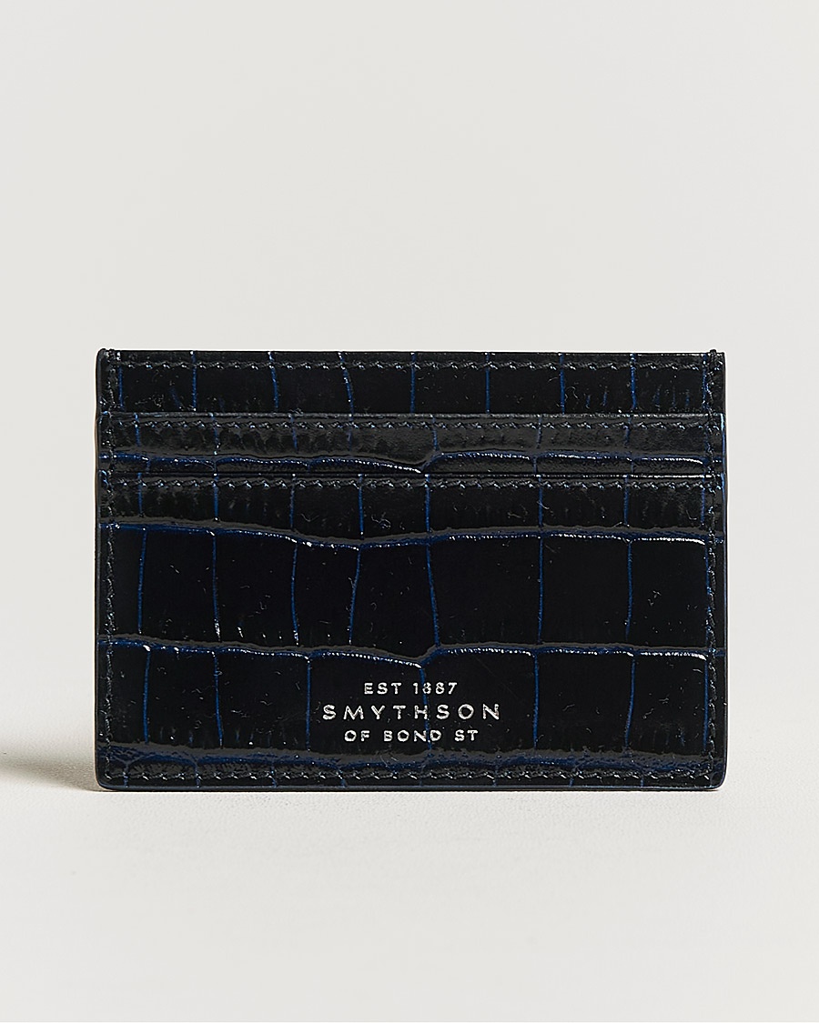 Smythson Mara Flat Cardholder Navy – Sininen