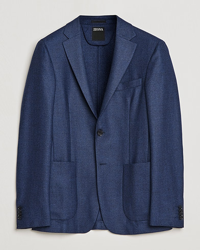 Mies |  | Zegna | Unconstructed Wool Blazer Dark Blue