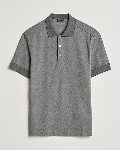 Mies | Zegna | Zegna | Cotton/Silk Short Sleeve Polo Grey