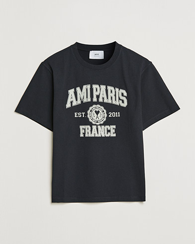 Mies | AMI | AMI | Paris College T-Shirt Black