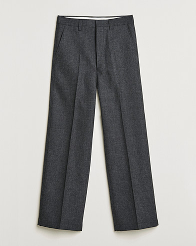 Mies | Housut | AMI | Large Fit Wool Trousers Dark Grey