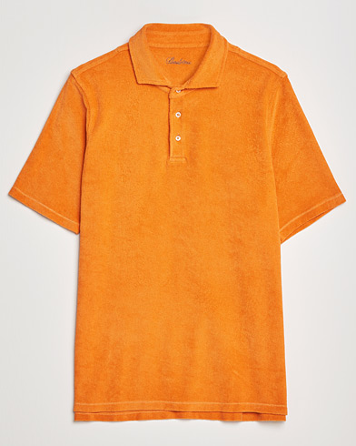 Mies | Pikeet | Stenströms | Towelling Cotton Poloshirt Orange