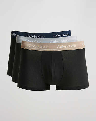 Mies | Alushousut | Calvin Klein | Cotton Stretch 3-Pack Low Rise Trunk Black