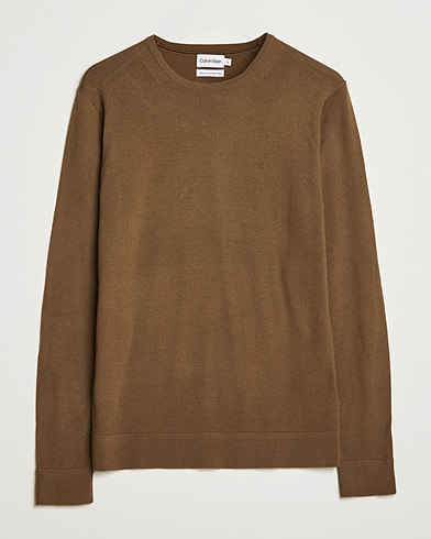 Mies | Puserot | Calvin Klein | Superior Wool Crew Neck Sweater Chester Brown