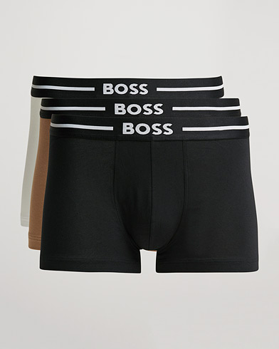 Mies | Alushousut | BOSS | 3-Pack Boxer Trunk Beige/White/Black