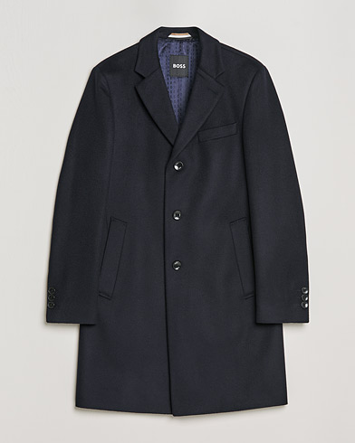 Mies | Päällystakit | BOSS | Hyde Wool/Cashmere Coat Dark Blue