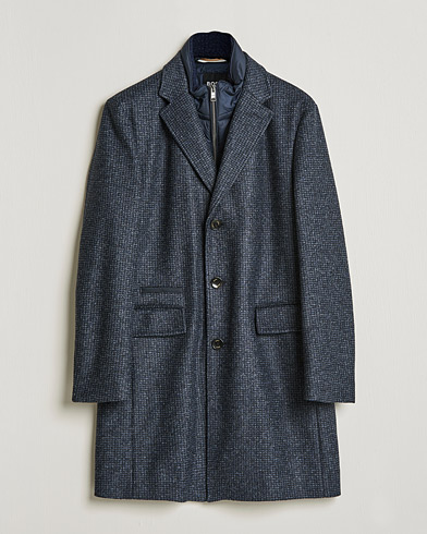 Mies | Päällystakit | BOSS | Hyde Wool/Cashmere Stand Up Collar Coat Dark Blue