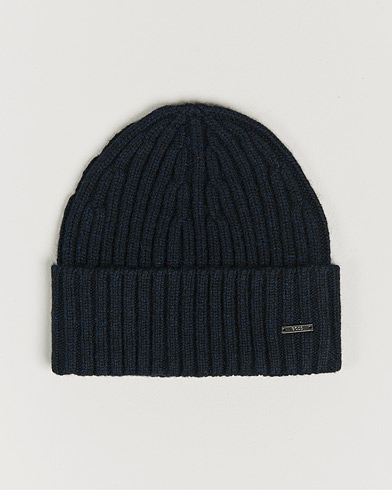 Mies |  | BOSS | Lino Cable Knitted Beanie Dark Blue