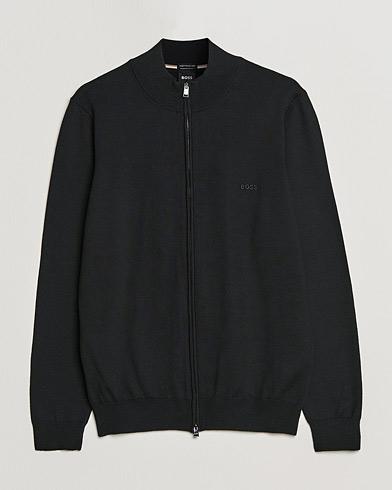 Mies |  | BOSS | Balonso Full Zip Sweater Black