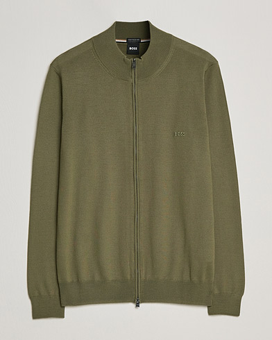 Mies | Puserot | BOSS | Balonso Full Zip Sweater Open Green