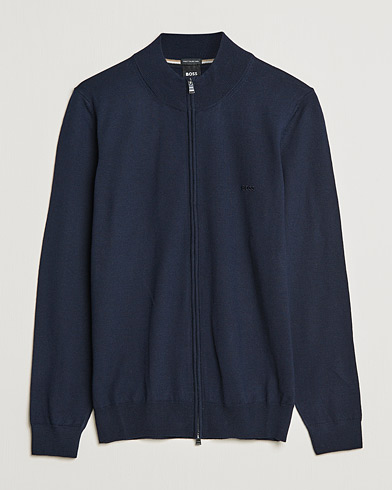 Mies |  | BOSS | Balonso Full Zip Sweater Dark Blue
