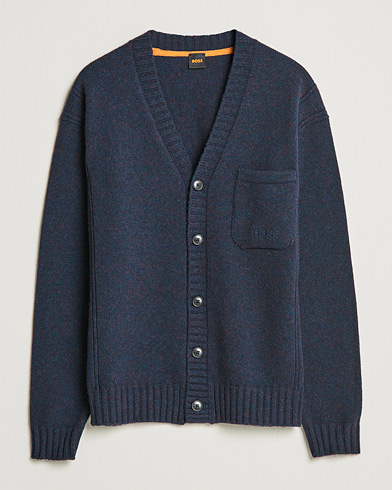 Mies |  | BOSS Casual | Kouzzle Knitted Cardigan Dark Blue
