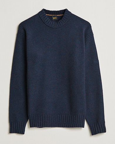 Mies | Neuleet | BOSS Casual | Ashetland Knitted Sweater Dark Blue
