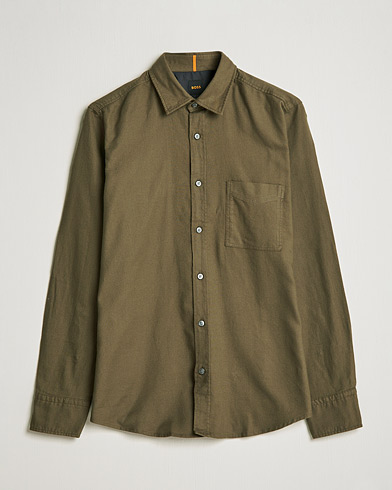 Mies | Kauluspaidat | BOSS Casual | Relegant Flannel Shirt Dark Green