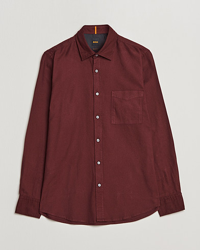 Mies | BOSS ORANGE | BOSS ORANGE | Relegant Flannel Shirt Dark Red