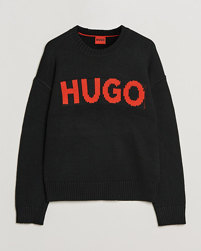 Mies | HUGO | HUGO | Slogonon Knitted Sweater Black